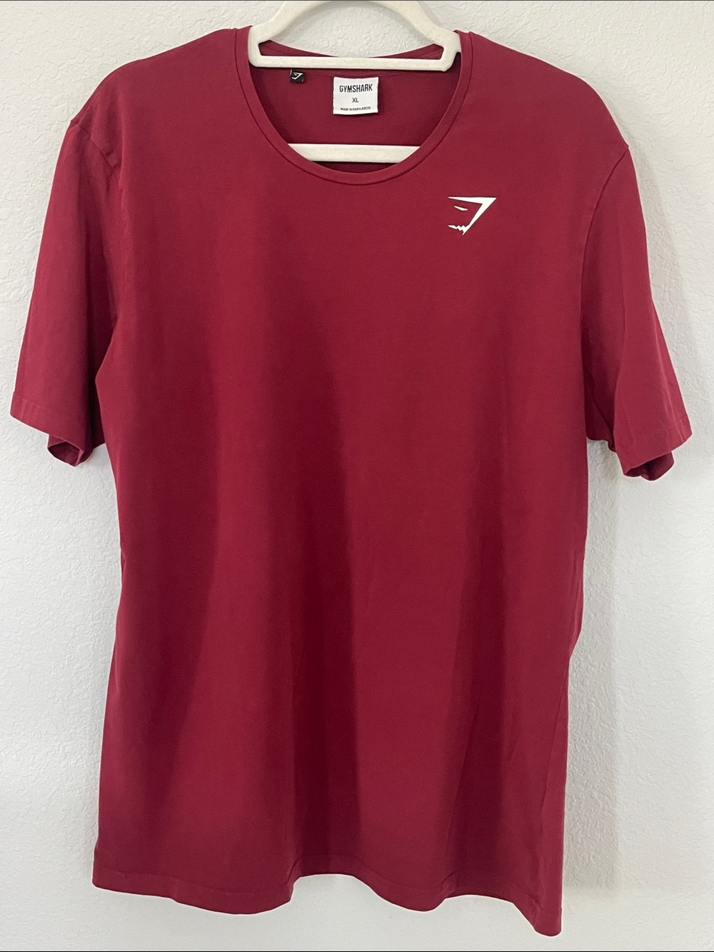Gymshark Men’s XL Burgundy Essential Logo Crew Neck Athletic T-Shirt